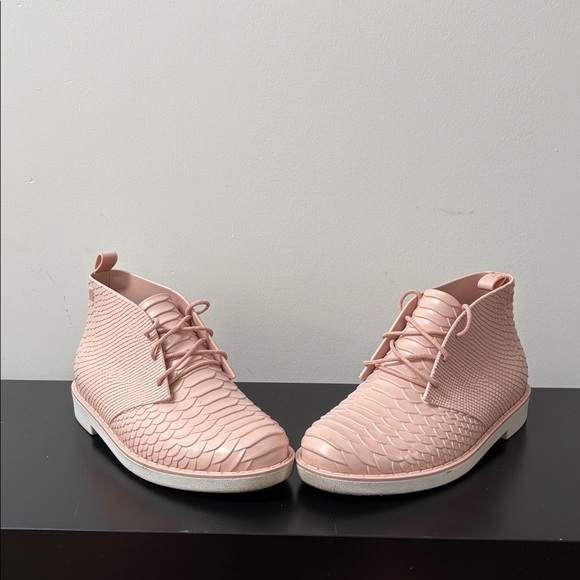 Melissa + Baja East desert Python Chukka Boot lace up snake textured pink US6 - Picture 6 of 11